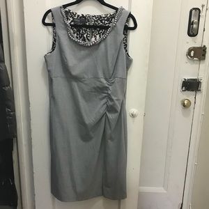 Grey dress with beading detail